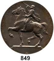 M E D A I L L E N,Städte Brüssel Bronzemedaille 1910 (G. Devreese) zur Weltausstellung. Weibliche Gestalt im Treppenhaus bei der Krönung eines Arbeiters. / Reiter mit Tuba. 70 mm. 125,96 g. Wurzbach 1910.