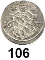 Deutsche Münzen und Medaillen,Bayern Maximilian I. 1597 - 1651 (1623 Kurfürst) Einseitiger 1/2 Kreuzer 1631.  0,42 g.  Hahn 90.