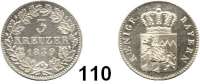 Deutsche Münzen und Medaillen,Bayern Ludwig I. 1825 - 1848 3 Kreuzer 1839.  AKS 85.  Jg. 59.