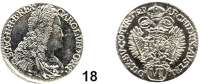 Römisch Deutsches Reich,Haus Habsburg Karl VI. 1711 - 1740 6 Kreuzer 1729, Hall.  2,90 g.  Herinek 671.