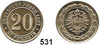 R E I C H S M Ü N Z E N,Kleinmünzen  20 Pfennig 1887 F.  Jaeger 6.