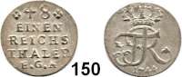 Deutsche Münzen und Medaillen,Preußen, Königreich Friedrich II. der Große 1740 - 1786 1/48 Taler 1744 EGN, Berlin.  1,37 g.  Kluge 186.2.  v.S. 774.  Olding 142.