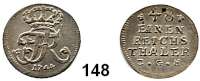 Deutsche Münzen und Medaillen,Preußen, Königreich Friedrich II. der Große 1740 - 1786 1/48 Taler 1744 EGN, Berlin. 1,31 g.  Kluge 186.2.  v.S. 775.  Olding 142.