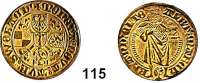 Deutsche Münzen und Medaillen,Brandenburg in Franken Albrecht Achilles 1464 - 1486 Goldgulden o.J., Schwabach.  3,31 g.  Fb. 304.  GOLD