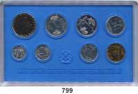 Deutsche Demokratische Republik,K U R S S Ä T Z E  Kurssatz 1980.  1 Pfennig bis 5 Mark Brandenburger Tor.