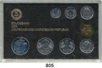 Deutsche Demokratische Republik,K U R S S Ä T Z E  Kurssatz 1985.  1 Pfennig bis 5 Mark Frauenkirche Dresden.