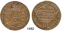 AUSLÄNDISCHE MÜNZEN,Brasilien Johann (VI.) von Portugal, Prinzregent 1799 - 1818 (1822) 960 Reis 1817 B.  Kahnt/Schön 36.  KM 307.1.