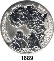 AUSLÄNDISCHE MÜNZEN,Ruanda  50 Afamaranga 2008.  (Silberunze).  Gorillafamilie.  Schön 33.  KM 40.
