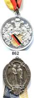 M E D A I L L E N,Städte Heidelberg Aluminiummedaille 1896. 40jähriges Jubiläum der Burschenschaft Franconia. 33 mm und Abzeichen o.J. Katholischer Gesellen-Verein gegr. 1867. 28 x 39 mm. LOT. 2 Stück. Jeweils mit kl. Band.