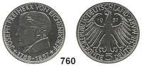 B U N D E S R E P U B L I K,  5 Mark 1957 J     Eichendorff.