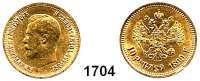 AUSLÄNDISCHE MÜNZEN,Russland Nikolaus II. 1894 - 1917 10 Rubel 1899 AG, Sankt Petersburg  (7,74g FEIN).  Bitkin 4.  Kahnt/Schön 16.  Y 64.  Fb. 179. GOLD..