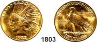 AUSLÄNDISCHE MÜNZEN,U S A  10 Dollars 1932.  (15.04g fein).  Schön 141.4.  KM 130.  Fb. 166.  GOLD