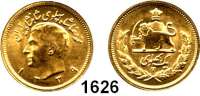 AUSLÄNDISCHE MÜNZEN,Iran Mohammed Riza Pahlewi 1941 - 1979 Pahlewi 1339 (7,32g fein).  Schön 134.  KM 1162.  Fb. 101.  GOLD.