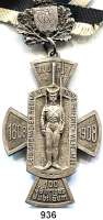 Orden, Ehrenzeichen, Militaria, Zeitgeschichte,Zeitgeschichte - Militaria Erinnerungskreuz des Leib-Grenadier-Regiment König Friedrich Wilhelm III. (1. Brandenburgisches Nr. 8). 100jähriges Jubiläum 1808-1908. Weißmetallabzeichen (Deschler) mit Öse, daran bekrön. Wappenschild (FW III) mit Eichenlaub. 44 x 67 mm.