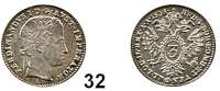 Österreich - Ungarn,Habsburg - Lothringen Ferdinand I., 1835 - 1848 3 Kreuzer 1836 A, Wien.  Frühwald 888.  Jl. 234.  Herinek 345.  KM 2190.