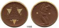 P O R Z E L L A N M Ü N Z E N,Spendenmünzen in Markwertung Berlin 300 Ohne Markbezeichnung 1922 braun mit Golddekor.  Wirtschaftshilfe der Deutschen Studentenschaft.