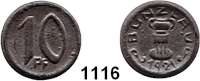 P O R Z E L L A N M Ü N Z E N,Münzen von anderen Deutschen Keramischen Fabriken Bunzlau 10 Pfennig 1921 braun.  Menzel 4020.3.