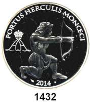 AUSLÄNDISCHE MÜNZEN,E U R O  -  P R Ä G U N G E N Monaco 10 Euro 2014.  Herkules als Bogenschütze.  KM 203.   Im Originaletui mit Zertifikat.