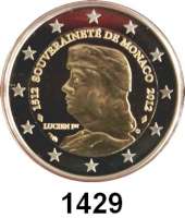 AUSLÄNDISCHE MÜNZEN,E U R O  -  P R Ä G U N G E N Monaco 2 Euro 2012.  500. Jahrestag der Unabhängigkeit Monacos.  Schön 81.  KM 199.  Im Originaletui mit Zertifikat.