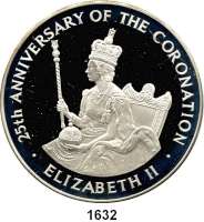 AUSLÄNDISCHE MÜNZEN,Jamaika Republik seit 1962 25 Dollars 1978.  (Silber 125,88g fein).  25. Jahrestag der Krönung von Königin Elizabeth.  Schön 44.  KM 76.  Im Originaletui.