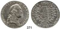 Deutsche Münzen und Medaillen,Sachsen Friedrich August III. 1763 - 1806 (1827) Ausbeute-Konventionstaler 1781 IEC, Dresden.  27,94 g.  Kahnt 1082.  Dav. 2696.