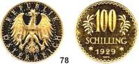 Österreich - Ungarn,Österreich 1. Republik 1918 - 1934 100 Schilling 1929, Wien (21,16g fein).  Herinek 8.  Schön 46.  KM 2842.  Fb. 520.  GOLD