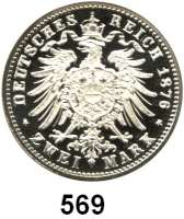 R E I C H S M Ü N Z E N,  2 Mark Rückseiten Probe 1876.  Mit anderem Adler.  Silber.  28,2 mm.  9,62 Gramm.  Schaaf 2 M G 3.