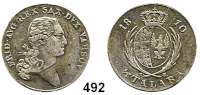 Deutsche Münzen und Medaillen,Warschau, Herzogtum Friedrich August I. von Sachsen 1807 - 1815 1/3 Talar 1810 I-S.  Kahnt 1268.  AKS 195.  Jg. 206. 