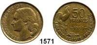 AUSLÄNDISCHE MÜNZEN,Frankreich 4. Republik 1947 - 1958 50 Francs 1950.  Schön 223.  KM 918.