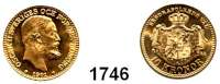 AUSLÄNDISCHE MÜNZEN,Schweden Oskar II. 1872 - 1907 10 Kronen 1901 (4,03g fein).  Schön 9.  KM 767.  Fb. 94 b.  GOLD.