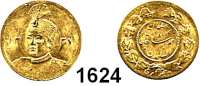 AUSLÄNDISCHE MÜNZEN,Iran Sultan Ahmad Shah 1909 - 1925 5000 Dinars (1/2 Toman) 1337 (1,30g fein).  Schön 64.  KM 1071.  Fb. 85.   GOLD.
