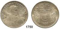 AUSLÄNDISCHE MÜNZEN,Schweiz Eidgenossenschaft 5 Franken 1923.  HMZ 2-1199c. Schön 35.  KM 37.