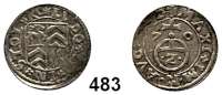 Deutsche Münzen und Medaillen,Stolberg - Königsstein Ludwig 1535-1574 1/2 Batzen (2 Kreuzer) 1570, Nördlingen.  1,3 g.  Friederich 478 ff.