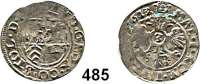 Deutsche Münzen und Medaillen,Stolberg - Ortenberg Ludwig Georg  1572-1618 3 Kreuzer 1613, Ranstadt.   1,16 g.  Friederich 1041.