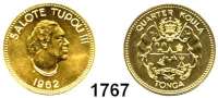 AUSLÄNDISCHE MÜNZEN,Tonga  1/4 Koula 1962 (7,45g fein).  Schön 1.  KM 1.  Fb. 5.  GOLD.