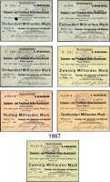 P A P I E R G E L D - N O T G E L D,Sachsen Bautzen Vereinigte Jute-Spinnereien und Webereien Aktiengesellschaft. 50 Milliarden Mark 2.11.1923. 100 Milliarden Mark 6.11.1923, 7.11.1923(Lochentwertung) und 13.11.1923. 20 Milliarden Mark 13.11.1923 und 16.11.1923. 300 Milliarden Mark 23.11.1923. Bühn 0238.4.b, 6.b, 7.b, 16.a, 18.b, 22.c, 30. Keller 273 b, c, d, h, i, k, l. LOT. 7 Scheine.