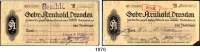 P A P I E R G E L D - N O T G E L D,Sachsen Dresden Gebr. Arnhold. Kundenschecks, Aussteller : Unger & Hoffmann. 1 Million Mark 10.8.1923 und 3 Millionen Mark(nicht im Katalog Keller, mit Fehlecke) 18.8.1923. Je mit Perforierung