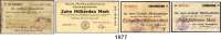 P A P I E R G E L D - N O T G E L D,Sachsen Markneukirchen Stadt, 1 Million Mark 9.8.1923. 10 Milliarden Mark 24.10.1923. Stadtgirokasse, 5 und 100 Millionen Mark 25.8.1923. Bühn 4902.AA.1., 4900.9.b., 4901.3., 5. Keller 3458 a, b, 3459. LOT. 4 Scheine.
