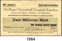 P A P I E R G E L D - N O T G E L D,Bayern Rosenheim. Bayerische Vereinsbank. Eigenscheck. 2 Millionen Mark 15.8.1923. Keller 4628.a.