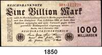 P A P I E R G E L D,Weimarer Republik  1 Billion Mark 1.11.1923.  FZ X.  Ros. DEU-155 b.