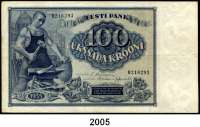 P A P I E R G E L D,AUSLÄNDISCHES  PAPIERGELD Estland 100 Krooni 1935.  Pick 66 a.