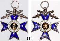 Orden, Ehrenzeichen, Militaria, Zeitgeschichte,Deutschland Bayern Bayerisches Militärverdienstkreuz mit Schwertern. 1. Form, Silber mit Goldmedaillon.