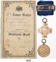 Orden, Ehrenzeichen, Militaria, Zeitgeschichte,Deutschland Preussen Militärpaß und Entlassungsschein eines Serganten aus Brandenburg/Havel. Brandenburgisches Kürassier-Rgt. Kaiser Nikolaus I. von Rußland No. 6. Dienstzeit 1858 bis 1868. Folgende Orden sind eingetragen : Kriegsdenkmünze 1864; EK (Erinnerungskreuz) 1866