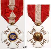 Orden, Ehrenzeichen, Militaria, Zeitgeschichte,Ausland Italien Offizierskreuz (Rosette) des Kronenordens von Italien. Gold, emailliert. Am Originalband.