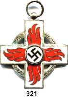 Orden, Ehrenzeichen, Militaria, Zeitgeschichte,Deutschland Drittes Reich Feuerwehrehrenzeichen II. Klasse. Buntmetall, versilbert, emailliert.