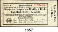 P A P I E R G E L D,Staatliches wertbeständiges Notgeld  1,05 Mark Gold = 1/4 Dollar 23.10.1923.  Rs 
