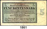 P A P I E R G E L D,R E N T E N B A N K  5 Rentenmark 1.11.1923.  J.  KN 7stellig.  Ros. DEU-201 b.