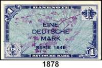 P A P I E R G E L D,BUNDESREPUBLIK DEUTSCHLAND  1 Deutsche Mark 1948.  Ros. WBZ-2.