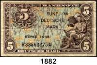 P A P I E R G E L D,BUNDESREPUBLIK DEUTSCHLAND  5 Deutsche Mark 1948.  B...A.  Ros. WBZ-4 a.