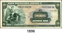 P A P I E R G E L D,BUNDESREPUBLIK DEUTSCHLAND  20 Deutsche Mark 22.8.1949.  P...H.  Ros. BRD-5.